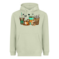 Matcha skeleton coffee cups Heavyweight Hoodie - Zillion Design Studio