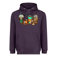 Plum skeleton coffee cups Heavyweight Hoodie - Zillion Design Studio