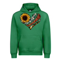 Emerald western sunflower cowhide  heart Urban Hoodie - Jasminsmagicworld