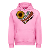 Fuchsia Pink western sunflower cowhide  heart Urban Hoodie - Jasminsmagicworld