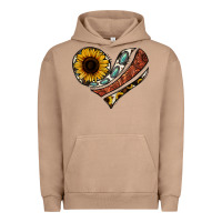 Pigment Burro western sunflower cowhide  heart Urban Hoodie - Jasminsmagicworld