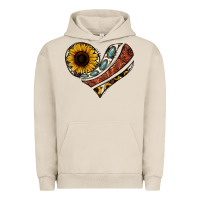 Pigment French Oak western sunflower cowhide  heart Urban Hoodie - Jasminsmagicworld