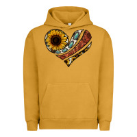 Pigment Peanut Butter western sunflower cowhide  heart Urban Hoodie - Jasminsmagicworld