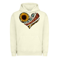 Pigment Pistachio western sunflower cowhide  heart Urban Hoodie - Jasminsmagicworld