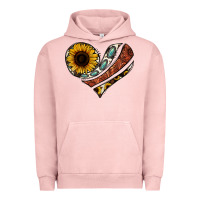 Pigment Salmon western sunflower cowhide  heart Urban Hoodie - Jasminsmagicworld