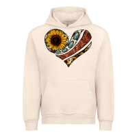 Sandshell western sunflower cowhide  heart Urban Hoodie - Jasminsmagicworld