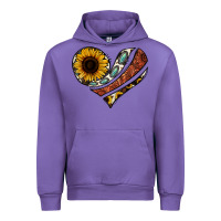 Tulip western sunflower cowhide  heart Urban Hoodie - Jasminsmagicworld