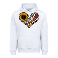 White western sunflower cowhide  heart Urban Hoodie - Jasminsmagicworld