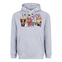 Heather Grey weed coffee cups Heavyweight Hoodie - Zillion Design Studio