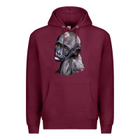 Burgundy Baby Gorilla Head Premium Hoodie - LillyAllenDesigns