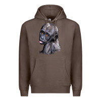 Coffee Baby Gorilla Head Premium Hoodie - LillyAllenDesigns