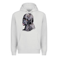 Dove Grey Baby Gorilla Head Premium Hoodie - LillyAllenDesigns