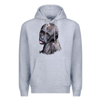 Heather Grey Baby Gorilla Head Premium Hoodie - LillyAllenDesigns