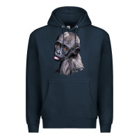 Navy Baby Gorilla Head Premium Hoodie - LillyAllenDesigns