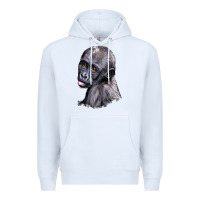 White Baby Gorilla Head Premium Hoodie - LillyAllenDesigns