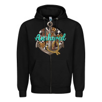 Black anchored hebrews 6 19 Zipper Hoodie - texasbilliewilder