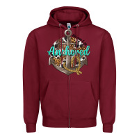 Burgundy anchored hebrews 6 19 Zipper Hoodie - texasbilliewilder