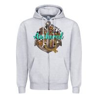 Heather Grey anchored hebrews 6 19 Zipper Hoodie - texasbilliewilder