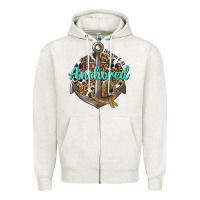 Oatmeal Heather anchored hebrews 6 19 Zipper Hoodie - texasbilliewilder