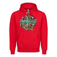 Red anchored hebrews 6 19 Zipper Hoodie - texasbilliewilder