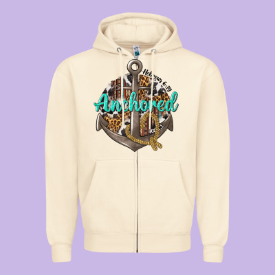 Anchored Hebrews 6 19 Zipper Hoodie Designed By Texasbilliewilder