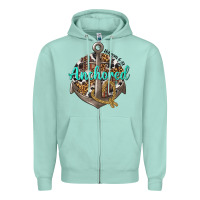 Seafoam anchored hebrews 6 19 Zipper Hoodie - texasbilliewilder