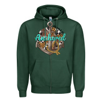 Sports Green anchored hebrews 6 19 Zipper Hoodie - texasbilliewilder