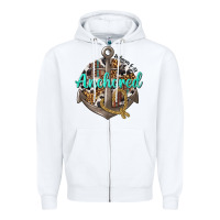 White anchored hebrews 6 19 Zipper Hoodie - texasbilliewilder