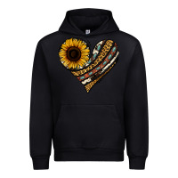 Black western sunflower leopard cowhide heart Urban Hoodie - Jasminsmagicworld