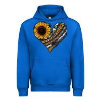 Cobalt western sunflower leopard cowhide heart Urban Hoodie - Jasminsmagicworld