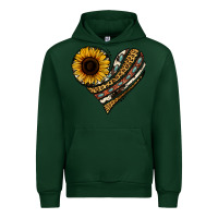 Forest Green western sunflower leopard cowhide heart Urban Hoodie - Jasminsmagicworld