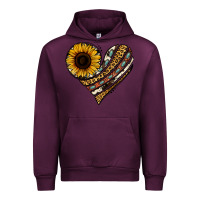 Mauve Wine western sunflower leopard cowhide heart Urban Hoodie - Jasminsmagicworld