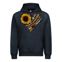 Navy western sunflower leopard cowhide heart Urban Hoodie - Jasminsmagicworld