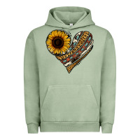Pigment Oil Green western sunflower leopard cowhide heart Urban Hoodie - Jasminsmagicworld