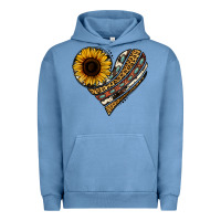 Pigment Pebble Blue western sunflower leopard cowhide heart Urban Hoodie - Jasminsmagicworld