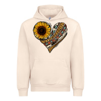 Sandshell western sunflower leopard cowhide heart Urban Hoodie - Jasminsmagicworld