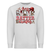 Dove Grey hey batter batter swing Premium Sweatshirt - RacoonDesign