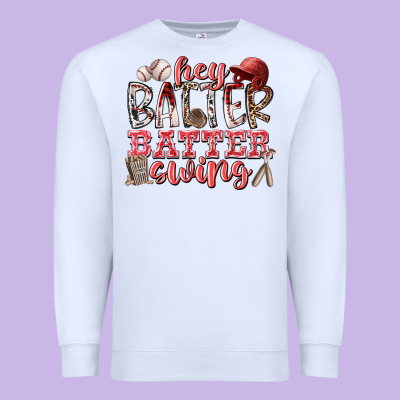 Hey Batter Batter Swing Premium Sweatshirt Designed By Racoondesign
