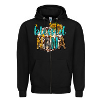 Black blessed nana with sunflowers Zipper Hoodie - texasbilliewilder