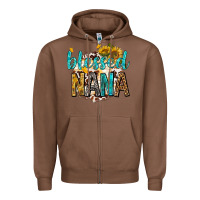Chestnut blessed nana with sunflowers Zipper Hoodie - texasbilliewilder