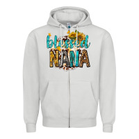 Dove Grey blessed nana with sunflowers Zipper Hoodie - texasbilliewilder