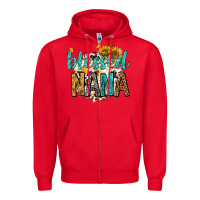 Red blessed nana with sunflowers Zipper Hoodie - texasbilliewilder