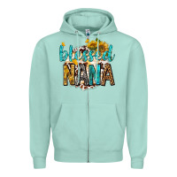 Seafoam blessed nana with sunflowers Zipper Hoodie - texasbilliewilder