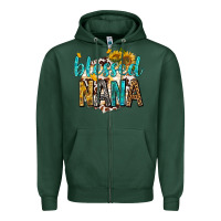 Sports Green blessed nana with sunflowers Zipper Hoodie - texasbilliewilder