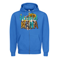 True Royal blessed nana with sunflowers Zipper Hoodie - texasbilliewilder