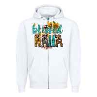 White blessed nana with sunflowers Zipper Hoodie - texasbilliewilder