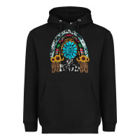 Black western rainbow  be kind Heavyweight Hoodie - RanaPortraitStore