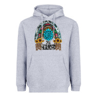 Heather Grey western rainbow  be kind Heavyweight Hoodie - RanaPortraitStore