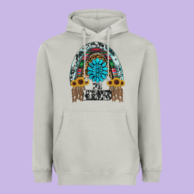 Western Rainbow  Be Kind Heavyweight Hoodie Designed By Ranaportraitstore