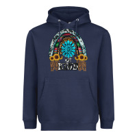 Navy western rainbow  be kind Heavyweight Hoodie - RanaPortraitStore